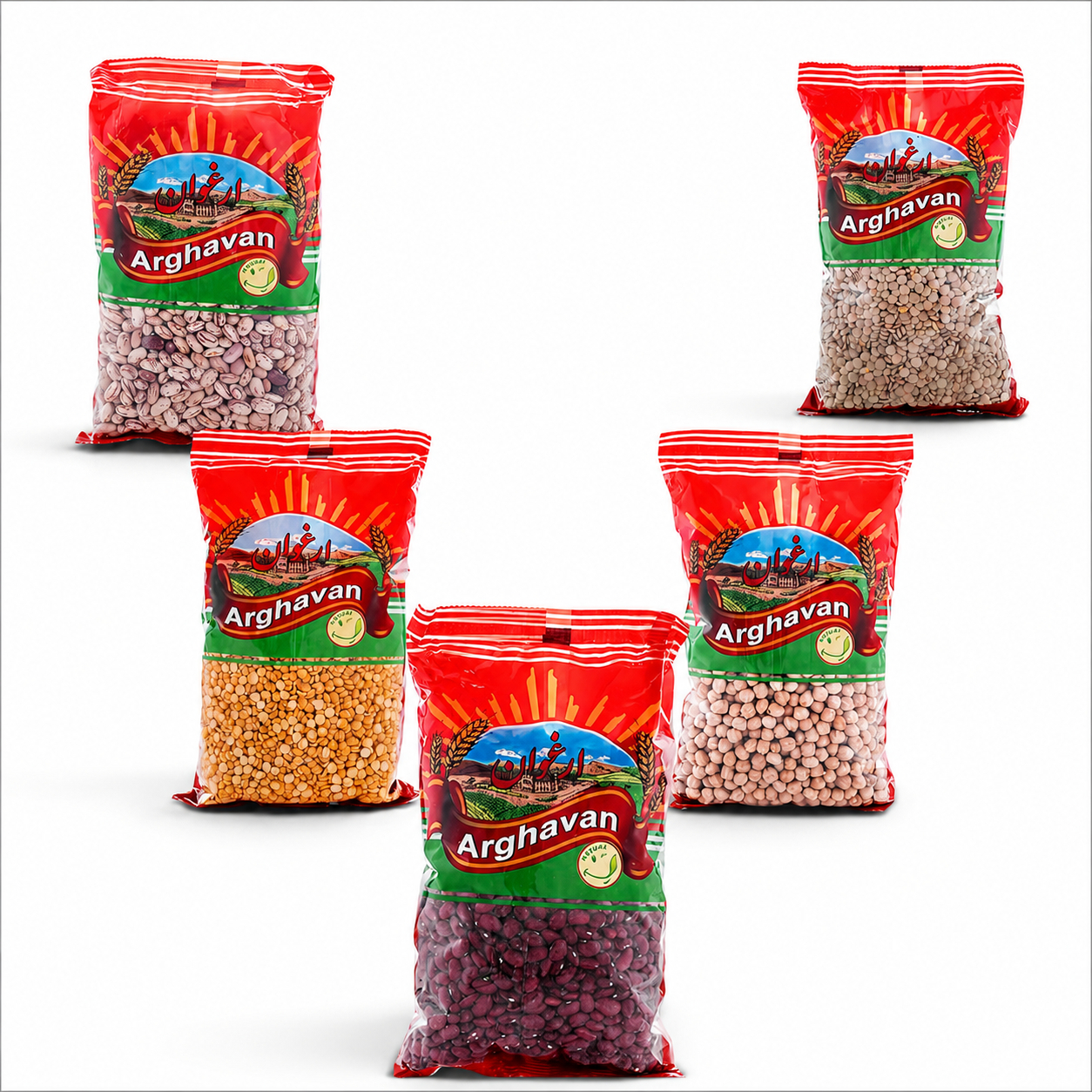 بسته حبوبات ارغوان مجموعه 5 عددی